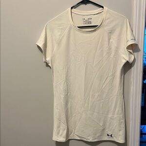 Under Armour Cream Fitted Short Sleeve T-Shirt
